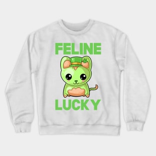 St Patricks Day Feline Lucky Kawaii Cute Cat Crewneck Sweatshirt